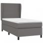 Preview: Boxspringbett mit Matratze Grau 90x200 cm Kunstleder