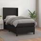 Preview: ARDEBO.de - Boxspringbett mit Matratze Schwarz 90x190 cm Kunstleder