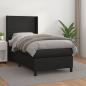 Preview: ARDEBO.de - Boxspringbett mit Matratze Schwarz 100x200 cm Kunstleder