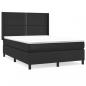 Preview: Boxspringbett mit Matratze Schwarz 140x200 cm Kunstleder