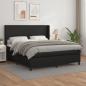 Preview: ARDEBO.de - Boxspringbett mit Matratze Schwarz 180x200 cm Kunstleder