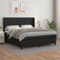 Preview: ARDEBO.de - Boxspringbett mit Matratze Schwarz 160x200 cm Kunstleder