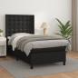 Preview: ARDEBO.de - Boxspringbett mit Matratze Schwarz 100x200 cm Kunstleder