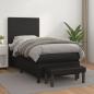 Preview: ARDEBO.de - Boxspringbett mit Matratze Schwarz 100x200 cm Kunstleder