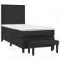 Preview: Boxspringbett mit Matratze Schwarz 100x200 cm Kunstleder