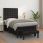 Preview: ARDEBO.de - Boxspringbett mit Matratze Schwarz 90x190 cm Kunstleder