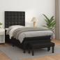 Preview: ARDEBO.de - Boxspringbett mit Matratze Schwarz 90x200 cm Kunstleder