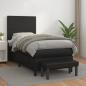 Preview: ARDEBO.de - Boxspringbett mit Matratze Schwarz 90x190 cm Kunstleder