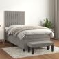 Preview: ARDEBO.de - Boxspringbett mit Matratze Hellgrau 100x200 cm Samt