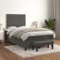 Preview: ARDEBO.de - Boxspringbett mit Matratze Dunkelgrau 120x200 cm Samt