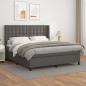 Preview: ARDEBO.de - Boxspringbett mit Matratze Grau 180x200 cm Kunstleder