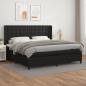 Preview: ARDEBO.de - Boxspringbett mit Matratze Schwarz 200x200 cm Kunstleder