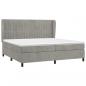 Preview: Boxspringbett mit Matratze Hellgrau 200x200 cm Samt