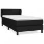 Preview: Boxspringbett mit Matratze Schwarz 90x200 cm Stoff