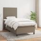 Preview: ARDEBO.de - Boxspringbett mit Matratze Taupe 90x190 cm Stoff