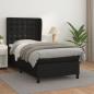 Preview: ARDEBO.de - Boxspringbett mit Matratze Schwarz 90x200 cm Kunstleder