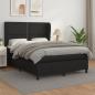 Preview: ARDEBO.de - Boxspringbett mit Matratze Schwarz 140x190 cm Kunstleder