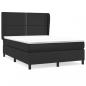 Preview: Boxspringbett mit Matratze Schwarz 140x190 cm Kunstleder