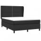 Preview: Boxspringbett mit Matratze Schwarz 140x190 cm Kunstleder