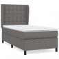 Preview: Boxspringbett mit Matratze Grau 90x200 cm Kunstleder