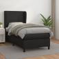 Preview: ARDEBO.de - Boxspringbett mit Matratze Schwarz 100x200 cm Kunstleder