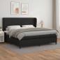 Preview: ARDEBO.de - Boxspringbett mit Matratze Schwarz 200x200 cm Kunstleder