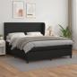 Preview: ARDEBO.de - Boxspringbett mit Matratze Schwarz 160x200 cm Kunstleder