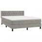 Preview: Boxspringbett mit Matratze Hellgrau 140x190 cm Samt