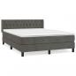 Preview: Boxspringbett mit Matratze Dunkelgrau 140x200 cm Samt