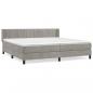 Preview: Boxspringbett mit Matratze Hellgrau 200x200 cm Samt