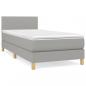 Preview: Boxspringbett mit Matratze Hellgrau 90x190 cm Stoff