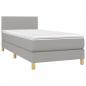 Preview: Boxspringbett mit Matratze Hellgrau 90x190 cm Stoff