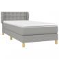 Preview: Boxspringbett mit Matratze Hellgrau 90x190 cm Stoff