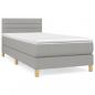 Preview: Boxspringbett mit Matratze Hellgrau 90x190 cm Stoff