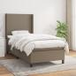 Preview: ARDEBO.de - Boxspringbett mit Matratze Taupe 90x200 cm Stoff