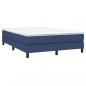 Preview: Boxspringbett mit Matratze Blau 160x200 cm Stoff