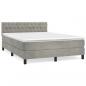 Preview: Boxspringbett mit Matratze Hellgrau 140x190 cm Samt