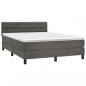 Preview: Boxspringbett mit Matratze Dunkelgrau 140x190 cm Samt