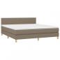 Preview: Boxspringbett mit Matratze Taupe 180x200 cm Stoff