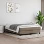 Preview: ARDEBO.de - Boxspringbett mit Matratze Taupe 140x190 cm Stoff