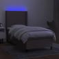 Preview: Boxspringbett mit Matratze & LED Taupe 90x200 cm Stoff