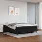 Preview: ARDEBO.de - Boxspringbett mit Matratze Schwarz 160x200 cm Kunstleder