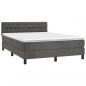 Preview: Boxspringbett mit Matratze Dunkelgrau 140x200 cm Samt