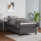 Preview: ARDEBO.de - Boxspringbett mit Matratze Grau 90x190 cm Kunstleder