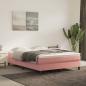 Preview: ARDEBO.de - Boxspringbett mit Matratze Rosa 140x190 cm Samt