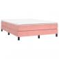 Preview: Boxspringbett mit Matratze Rosa 140x190 cm Samt