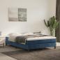 Preview: ARDEBO.de - Boxspringbett mit Matratze Dunkelblau 140x190 cm Samt