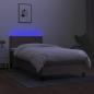 Preview: Boxspringbett mit Matratze & LED Taupe 90x200 cm Stoff