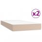 Preview: Boxspringbett Matratze Cappuccino-Braun 200x200cm Kunstleder