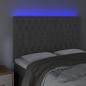 Preview: LED Kopfteil Dunkelgrau 144x7x118/128 cm Samt